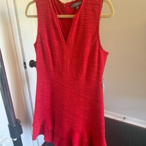 Sharagano Vibrant Red Textured Dress